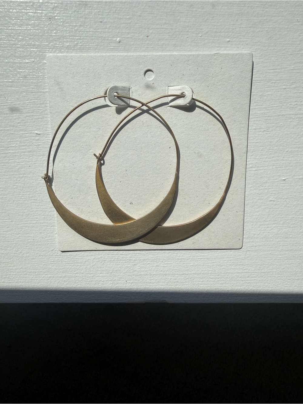 Banana Republic Brushed Gold Crescent Hoop Earrings